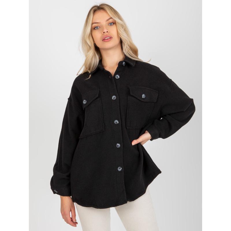 Női ing zsebekkel KEYLA fekete