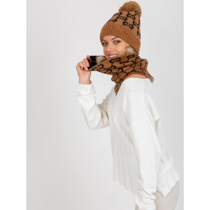 Női mintás kémény JIMENA barna és fekete