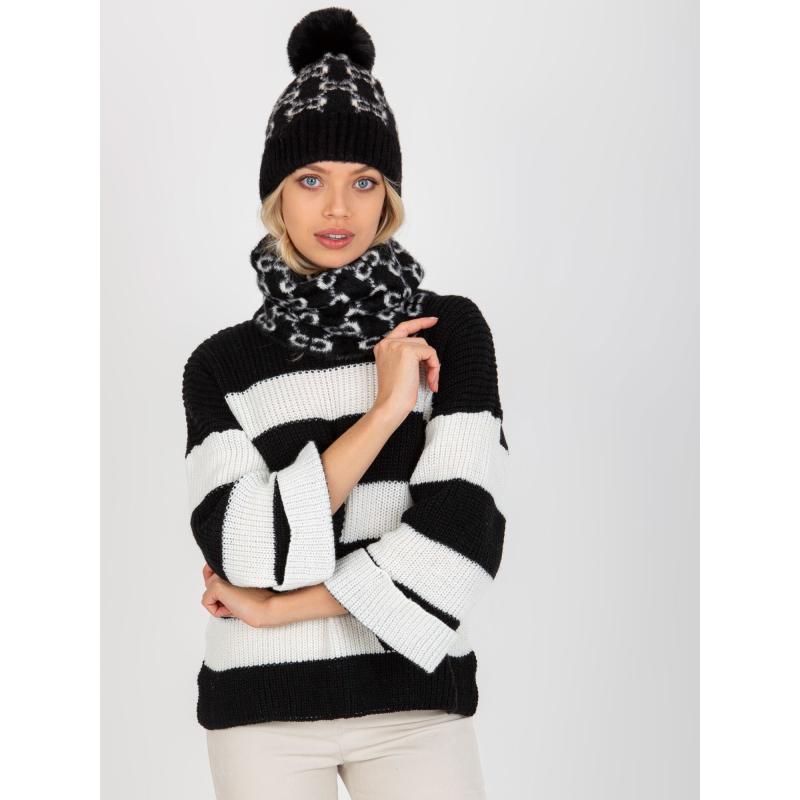 Női mintás kémény ANDREA fekete-fehér