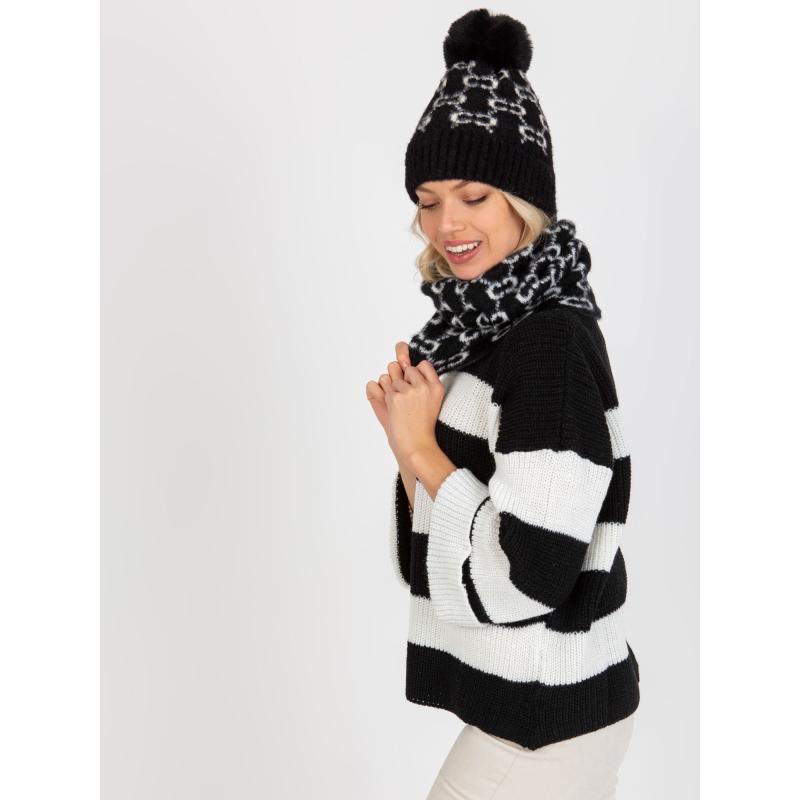 Női mintás kémény ANDREA fekete-fehér