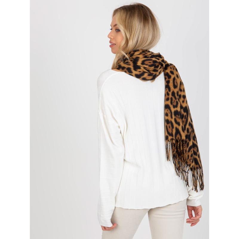 Dámsky šál so zvieracou potlačou SCARLETTE čierno hnedá