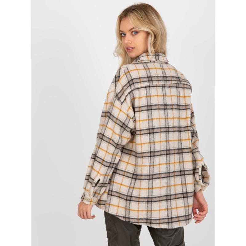 Dámská košile se zapínáním na knoflíky kostkovaná ELICIA béžová  