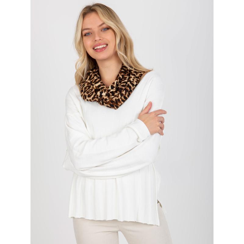 Dámsky komín so zvieracím vzorom JOYCE tmavo béžový