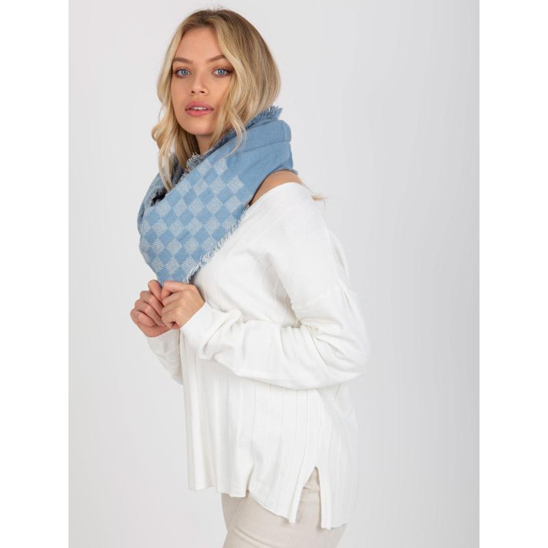 Dámská zimní kostkovaná čepice JADA modrobílá 