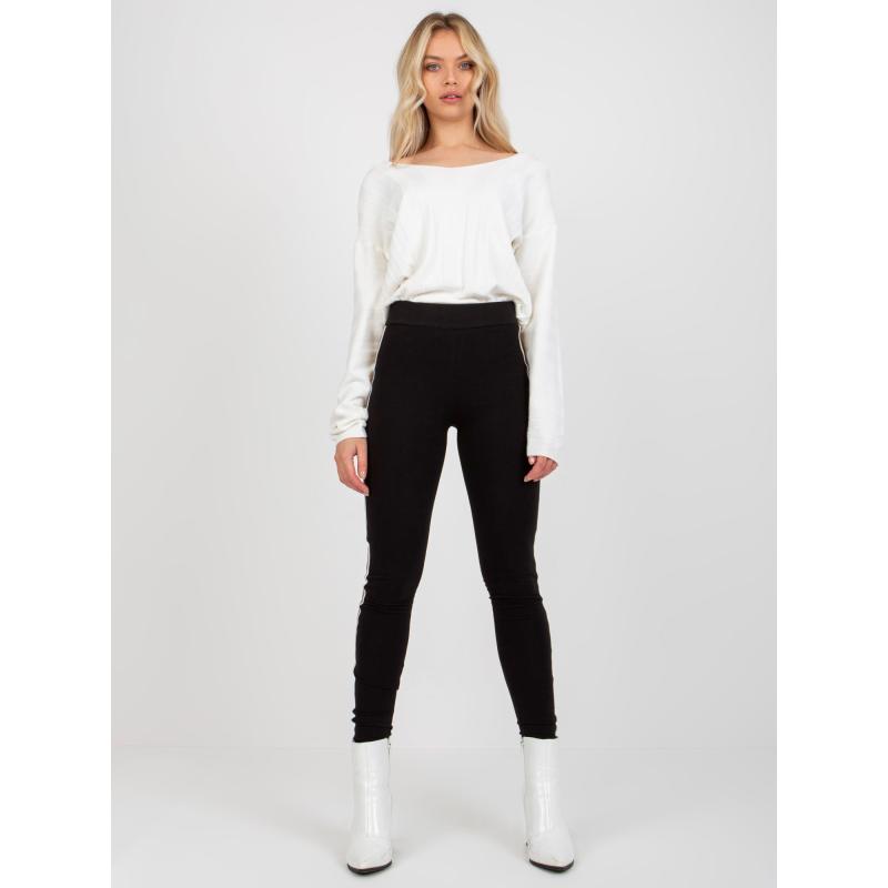 Dámske legíny s pruhmi ISABELL čierno-béžové