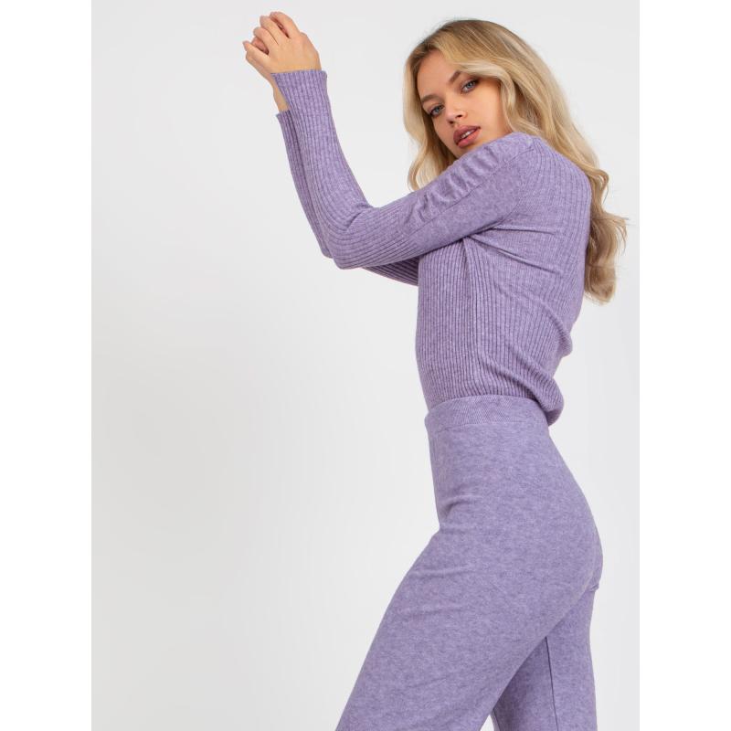 Dámské kalhoty s rozparkem MADELIN fialové