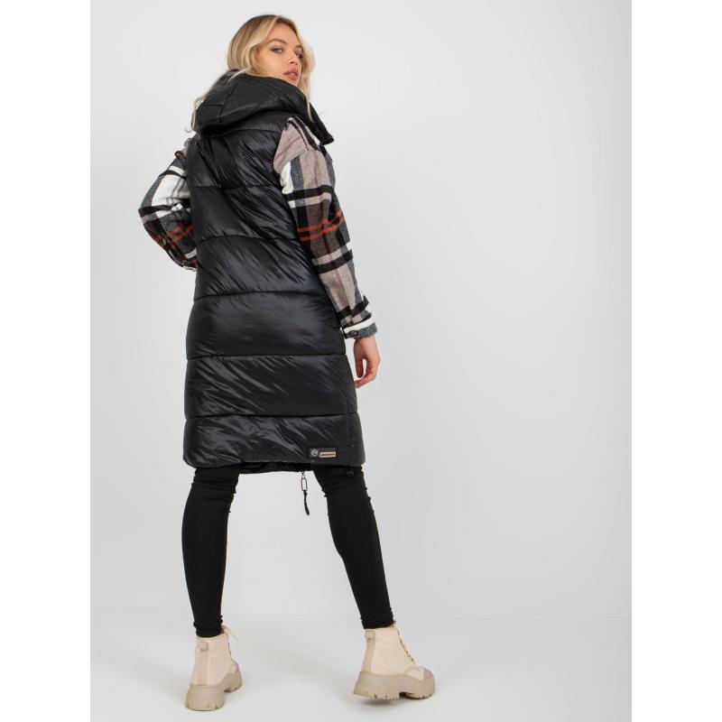 Dámská vesta s prošíváním dlouhá péřová FRESH MADE černá  