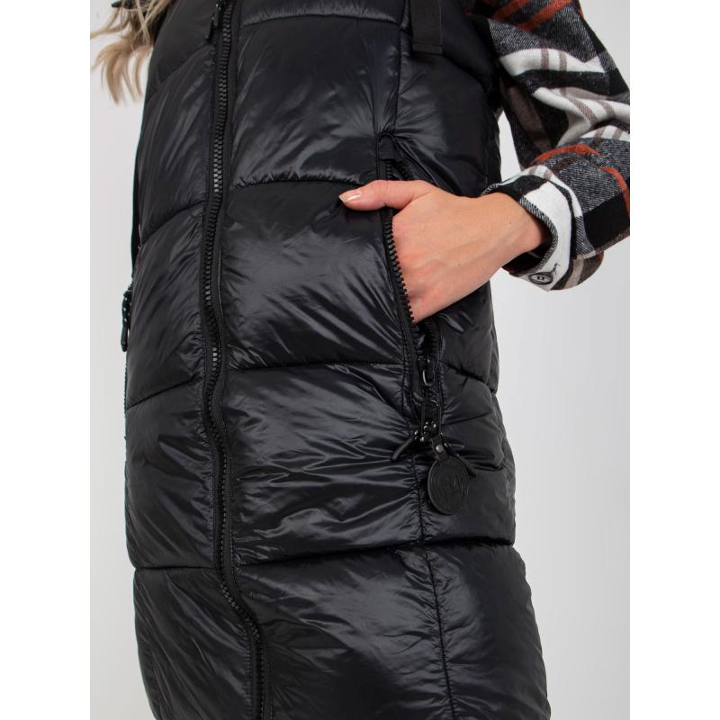 Dámská vesta s prošíváním dlouhá péřová FRESH MADE černá  