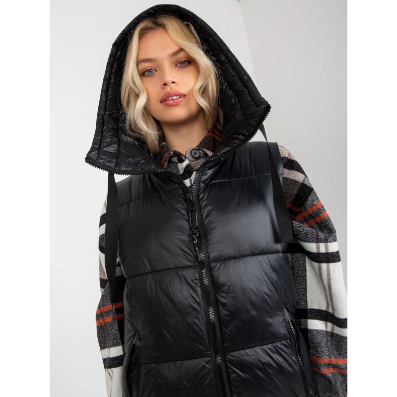 Dámská vesta s prošíváním dlouhá péřová FRESH MADE černá  