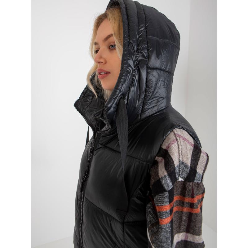 Dámská vesta s prošíváním dlouhá péřová FRESH MADE černá  