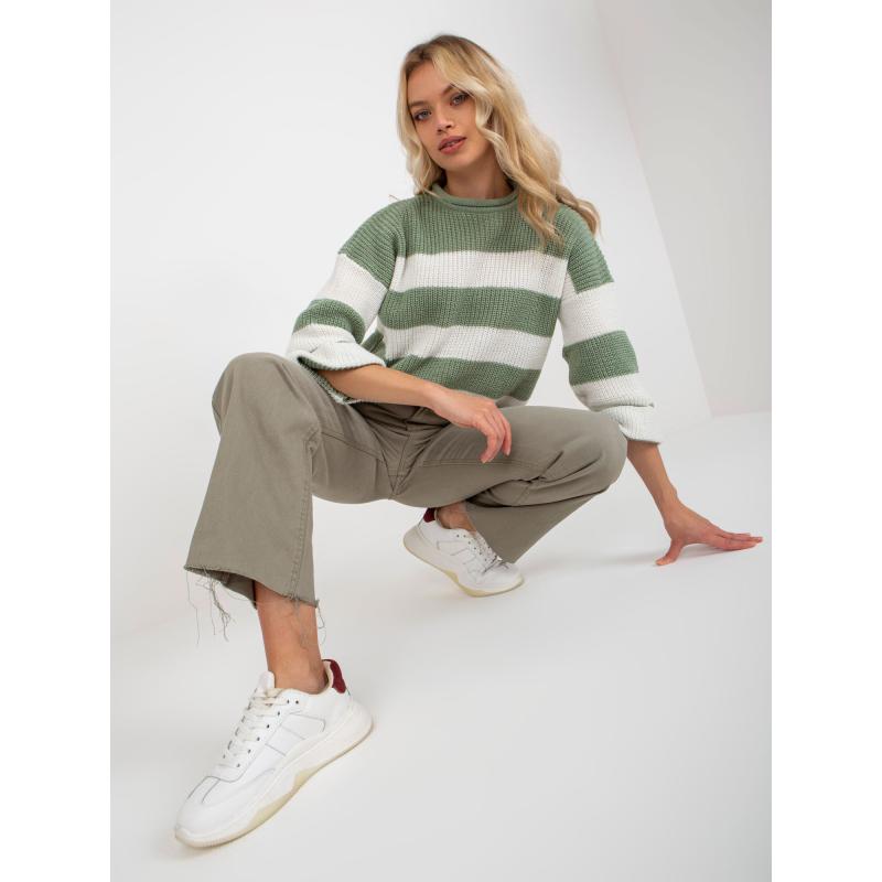 Dámske nohavice so širokými nohavicami FRESH MADE khaki