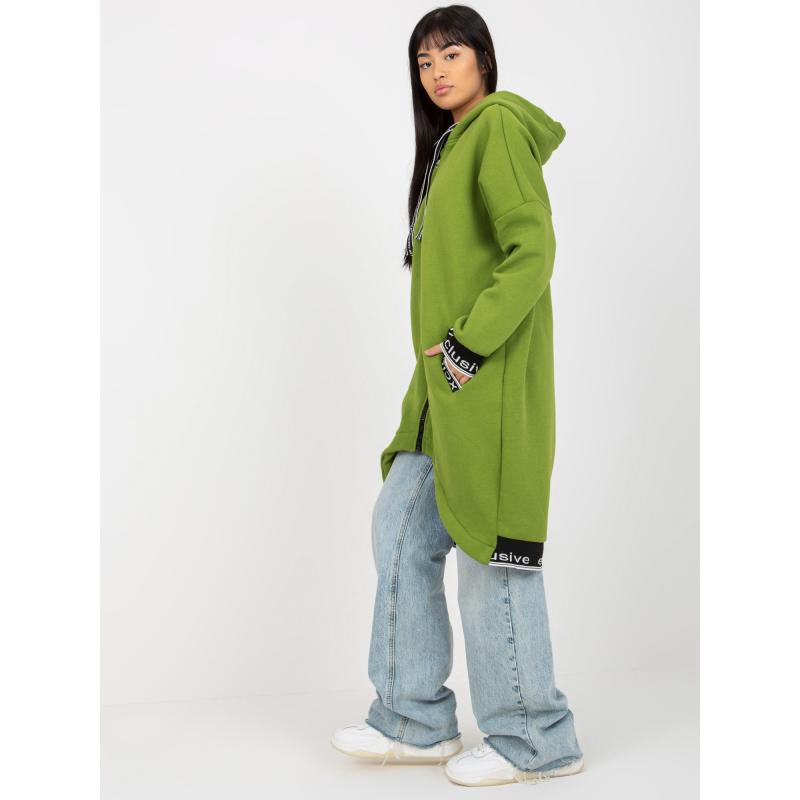 Dámská mikina se vzorem bavlněná MAYAR světle zelená 