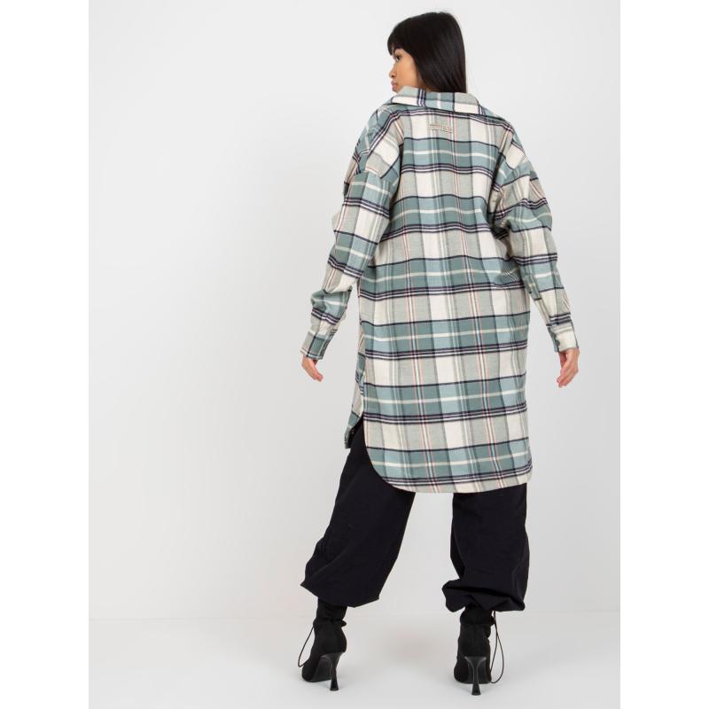 Női kockás hosszú ing STITCH & SOUL khaki színben