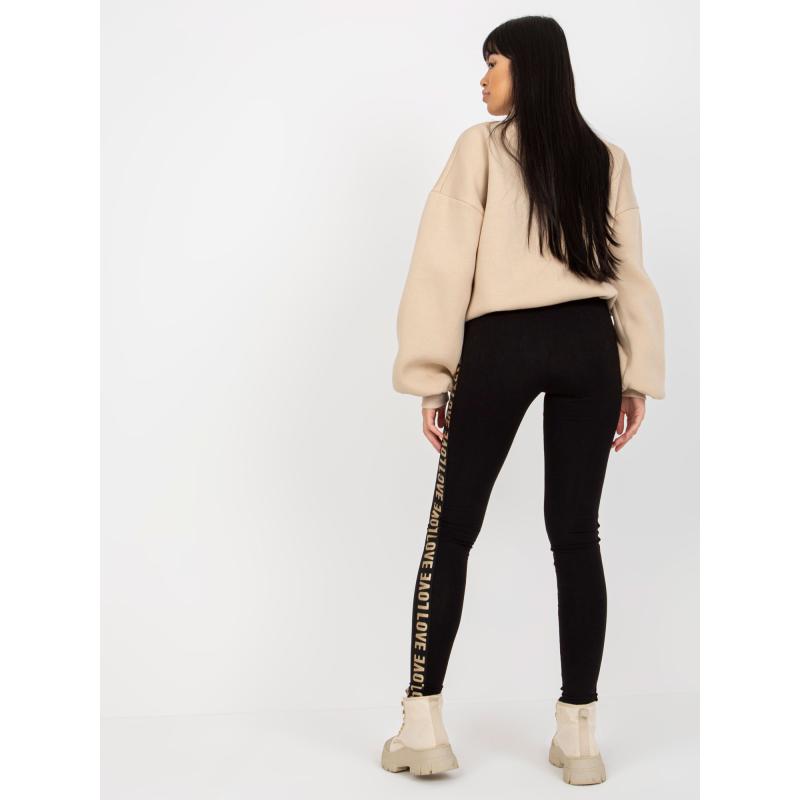 Dámske legíny s nápismi na bokoch DYANA čierne