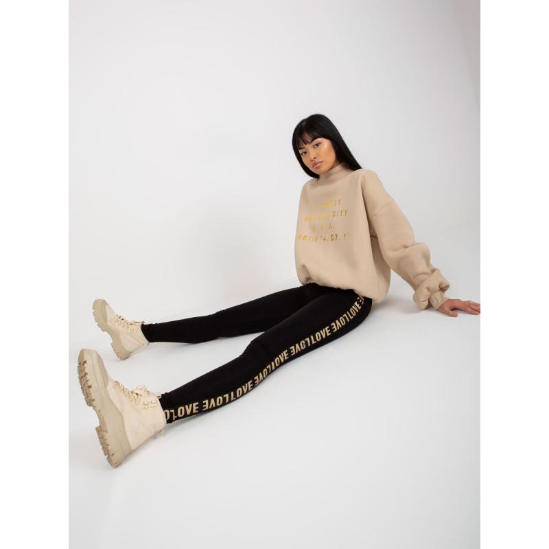 Dámske legíny s nápismi na bokoch DYANA čierne