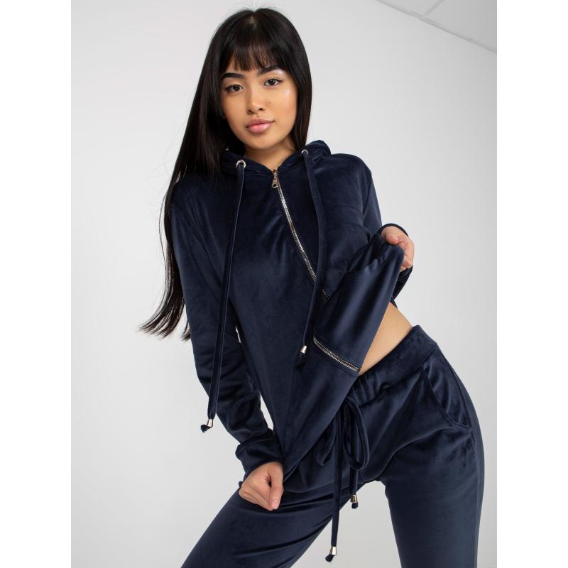 Dámská souprava s mikinou s kapucí ANNABELA tmavě modrá 