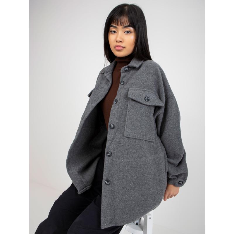 Dámska košeľa s dlhým rukávom JOELIN tmavo šedá