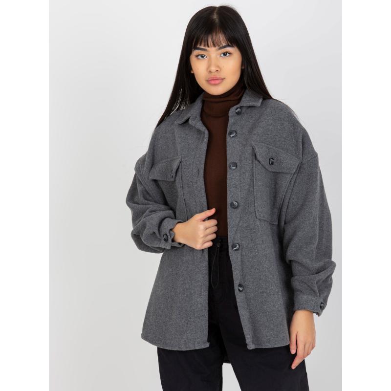 Dámska košeľa s dlhým rukávom JOELIN tmavo šedá