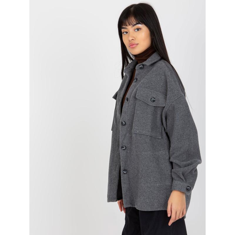 Dámska košeľa s dlhým rukávom JOELIN tmavo šedá