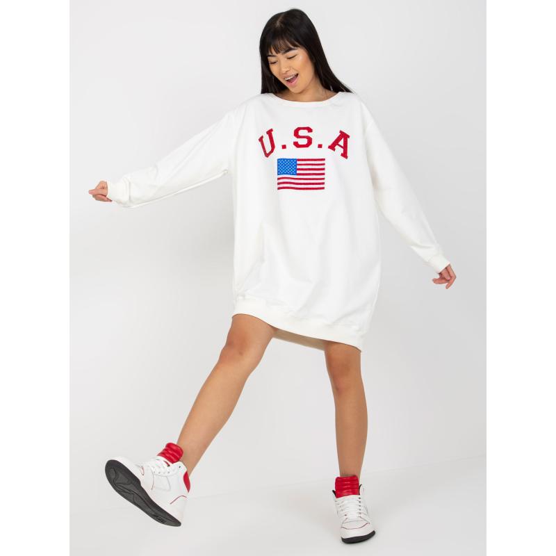 Női nyomtatott pulóver JOI ekrü színű