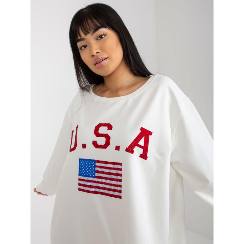 Női nyomtatott pulóver JOI ekrü színű