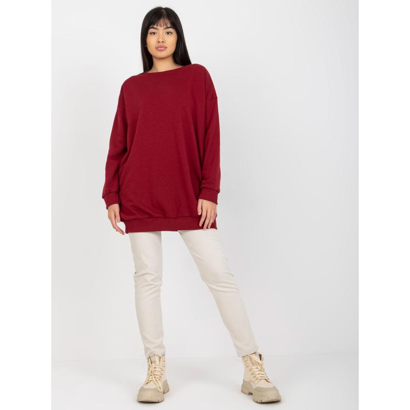 Női oversize pulóver HENRIETTA bordóbarna
