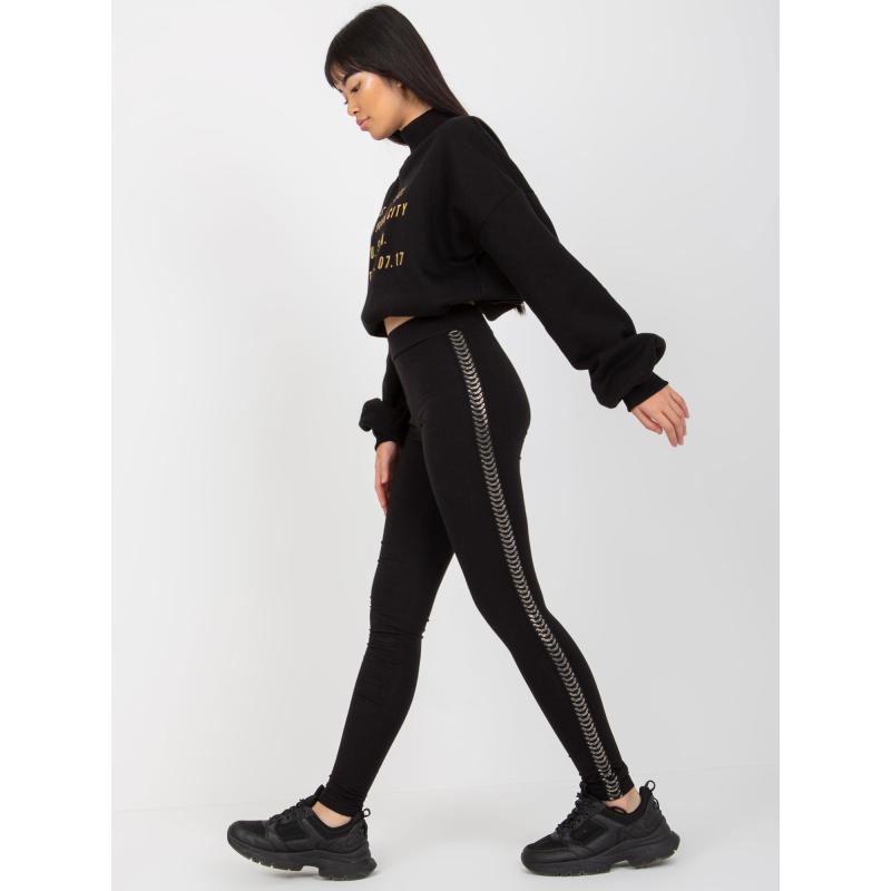 Női leggings JESLYN applikációval, fekete színű