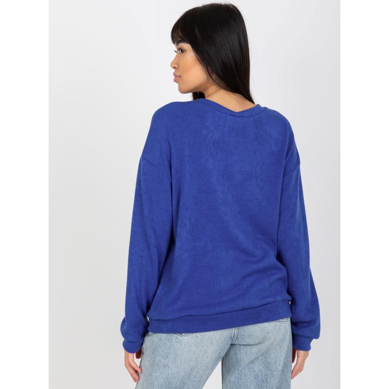 Dámsky sveter s flitrovou aplikáciou DARCHELLE tmavomodrý