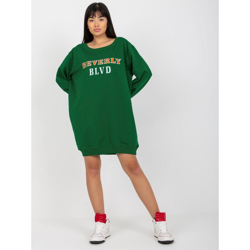 Női nyomtatott pulóver PATRICE sötétzöld