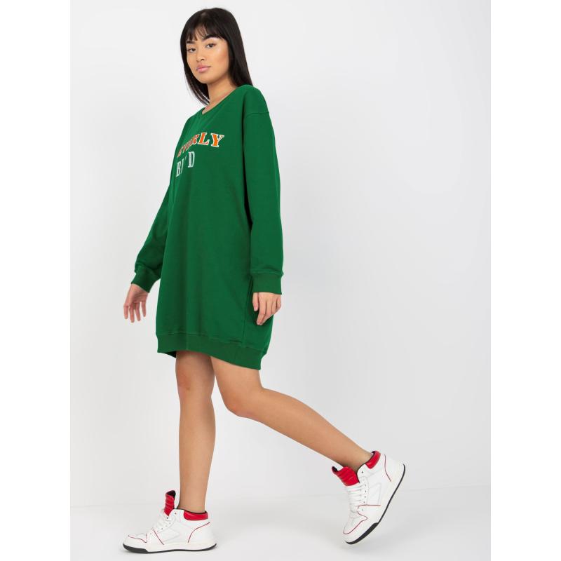 Női nyomtatott pulóver PATRICE sötétzöld