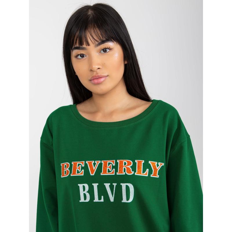 Női nyomtatott pulóver PATRICE sötétzöld