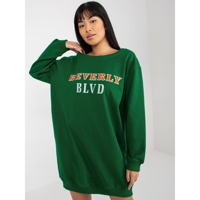 Női nyomtatott pulóver PATRICE sötétzöld