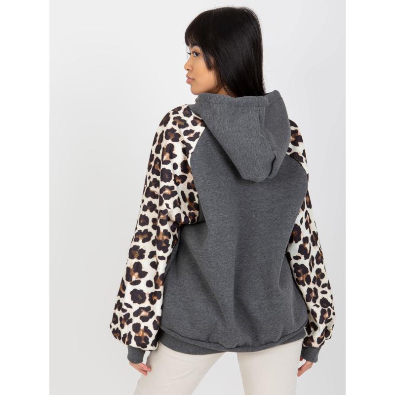 Dámská mikina s potiskem na rukávech MICHAEL tmavě šedá 