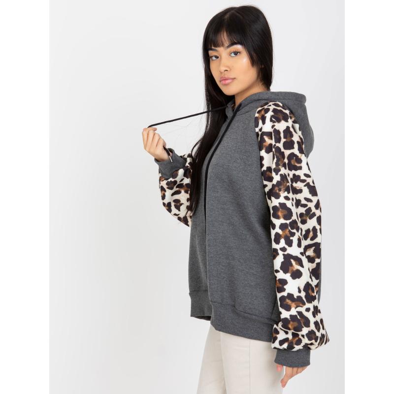 Dámská mikina s potiskem na rukávech MICHAEL tmavě šedá 