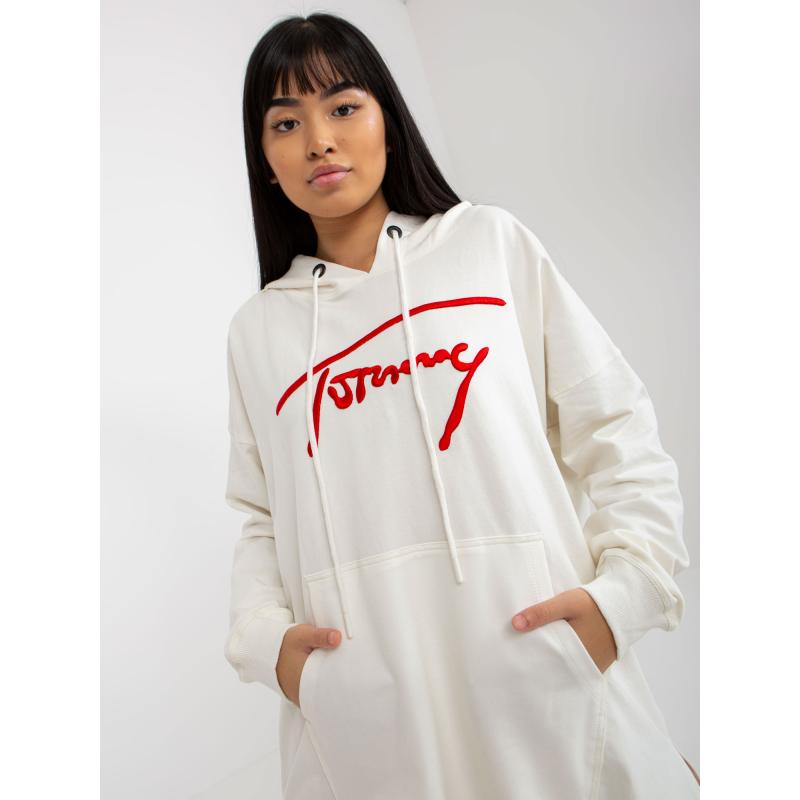 Dámska mikina s potlačou a kapucňou JINEEN ecru