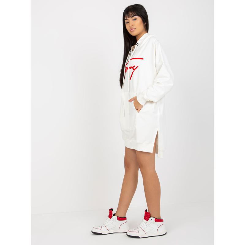 Dámska mikina s potlačou a kapucňou JINEEN ecru