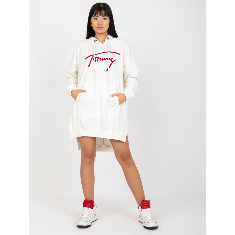 Dámska mikina s potlačou a kapucňou JINEEN ecru