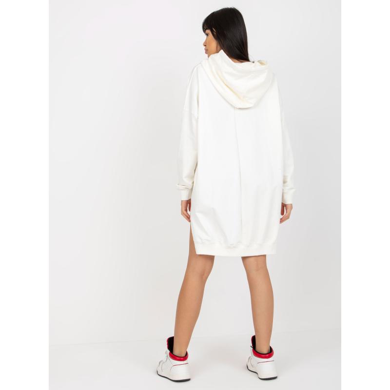 Dámska mikina s potlačou a kapucňou JINEEN ecru