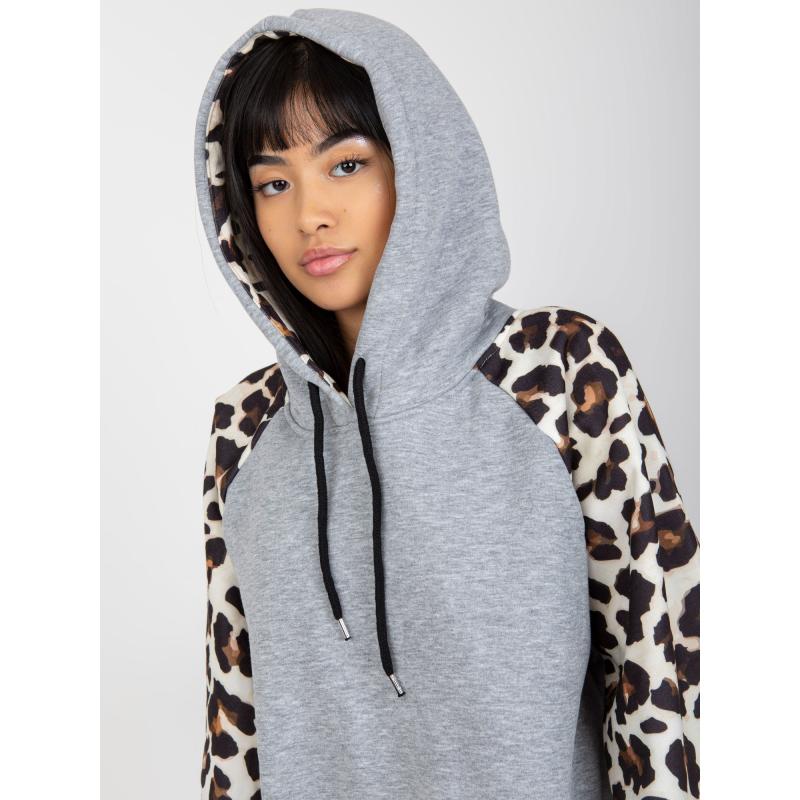 Női nyomtatott pulóver MICHAELA szürke