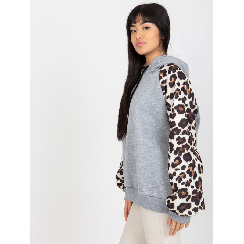 Női nyomtatott pulóver MICHAELA szürke