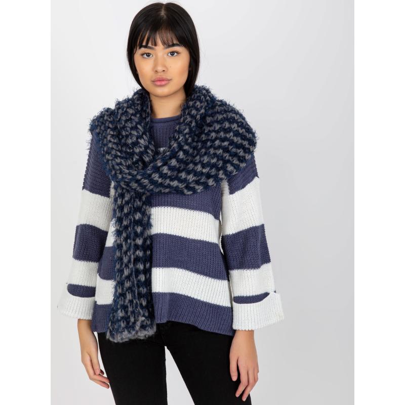 Női téli sál MAI szürke és tengerészkék