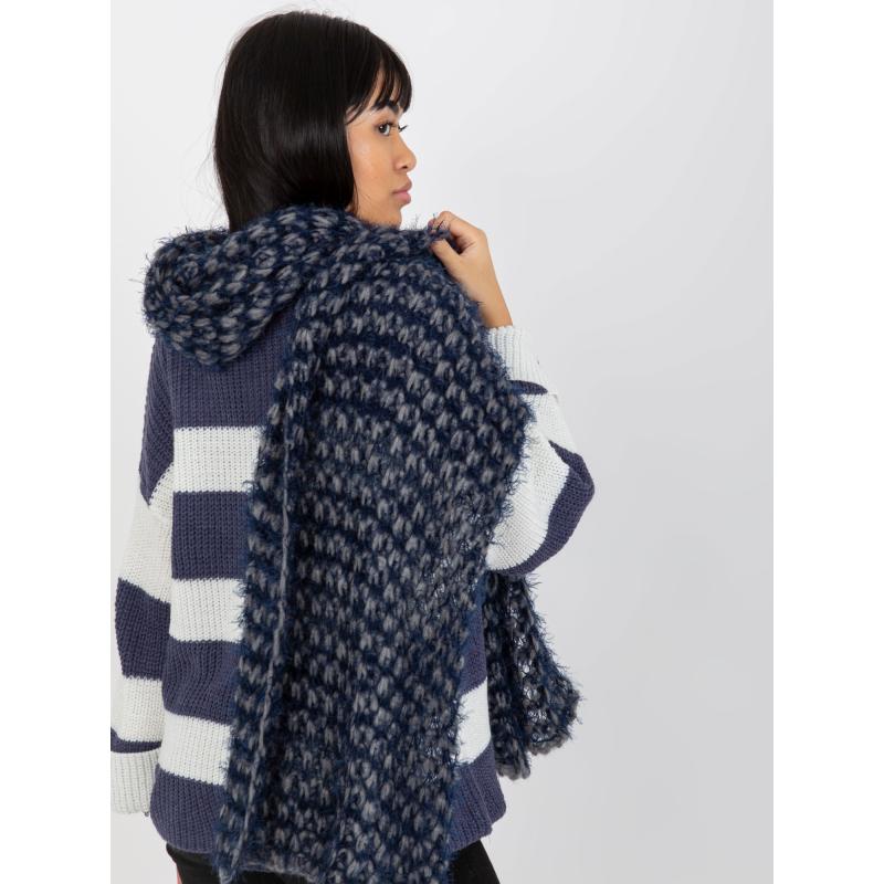 Női téli sál MAI szürke és tengerészkék