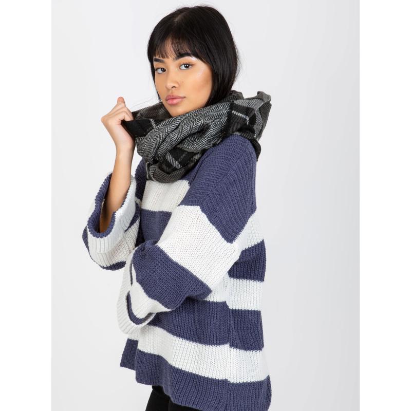 Dámsky kockovaný zimný komín PARNELLA čiernobiely