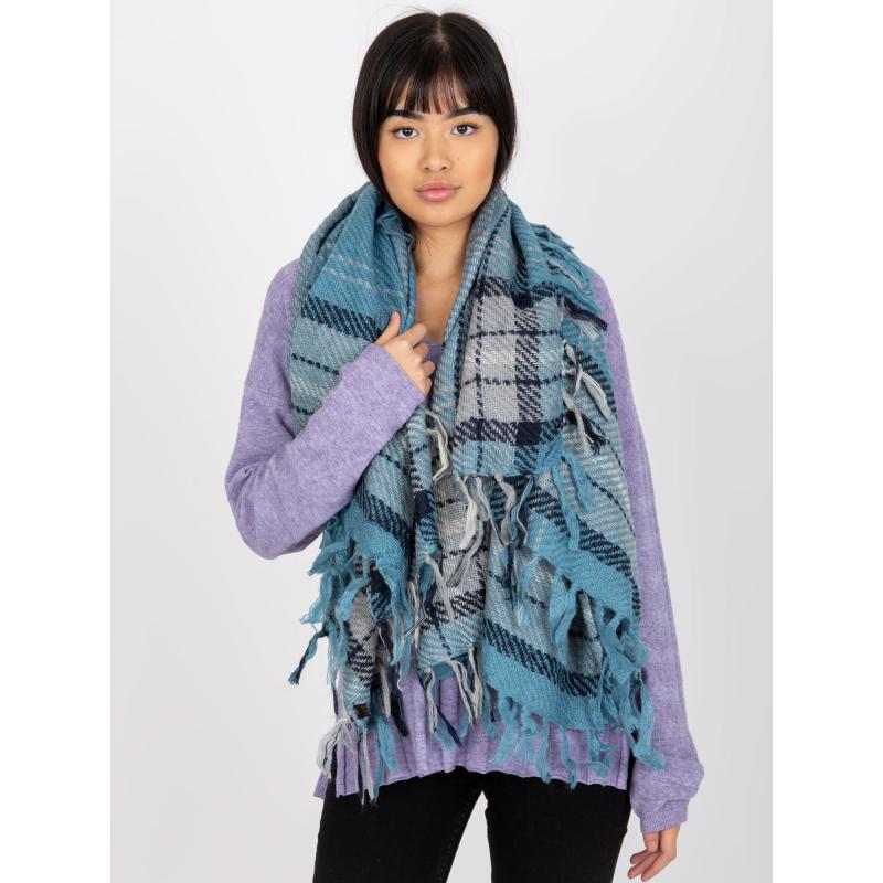 Szalik damski z frędzlami GALA niebieski