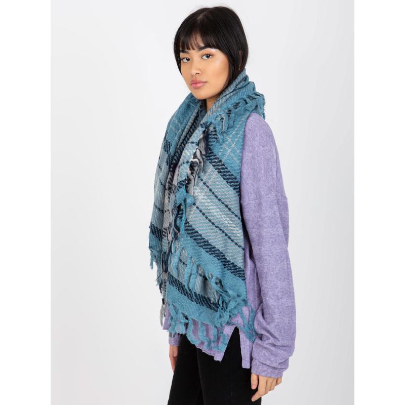 Szalik damski z frędzlami GALA niebieski