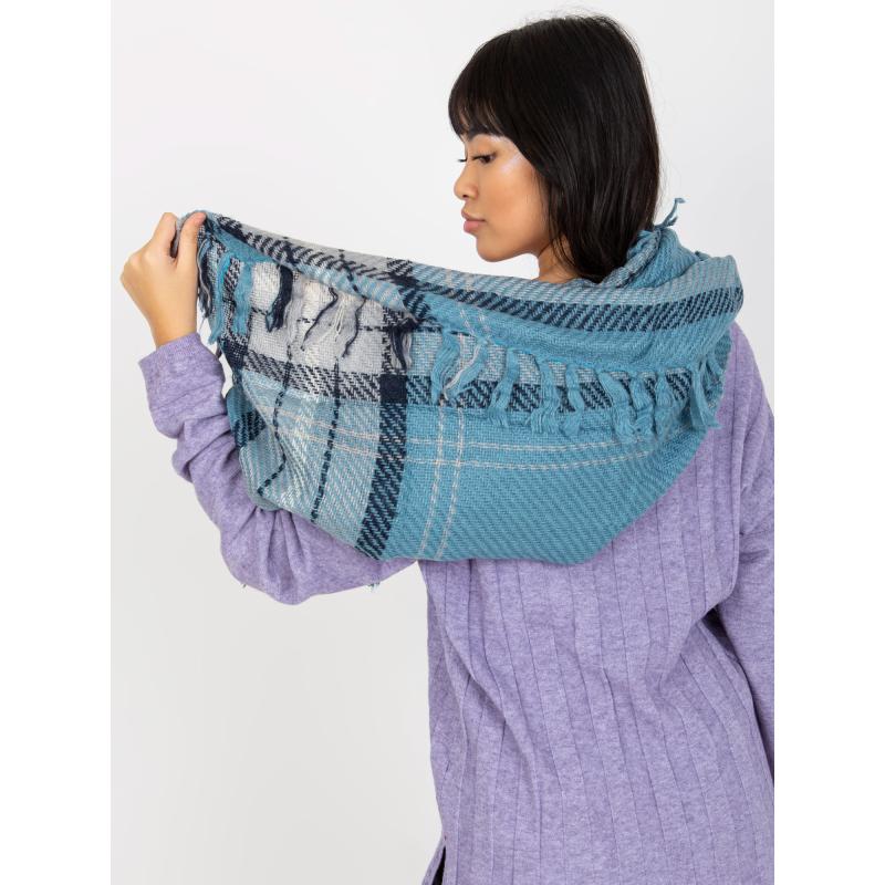 Szalik damski z frędzlami GALA niebieski