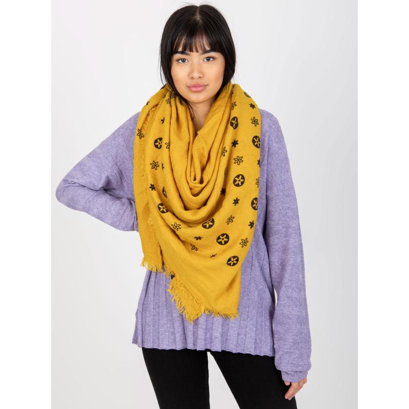 Damski szalik z nadrukiem TRACIE żółty
