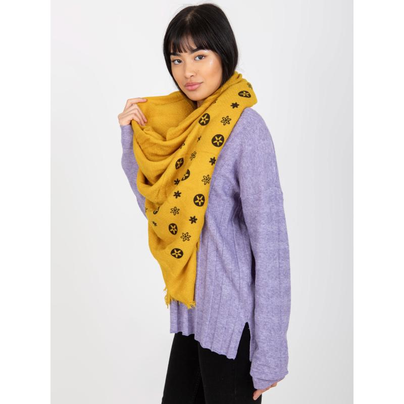 Damski szalik z nadrukiem TRACIE żółty