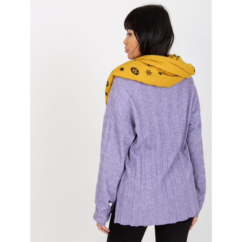 Damski szalik z nadrukiem TRACIE żółty