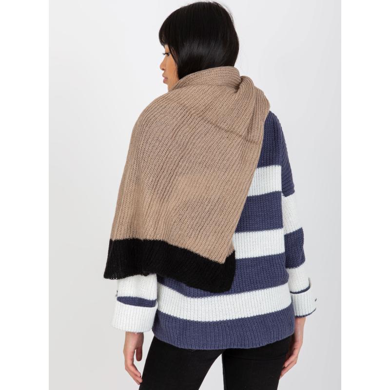 Női hosszú kötött sál BERDINE bézs-fekete